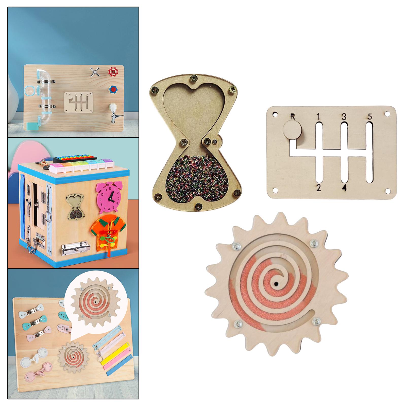 Montessori Wooden Busy Board Toddler - Accessori per pannello sensoriale Montessori, kit